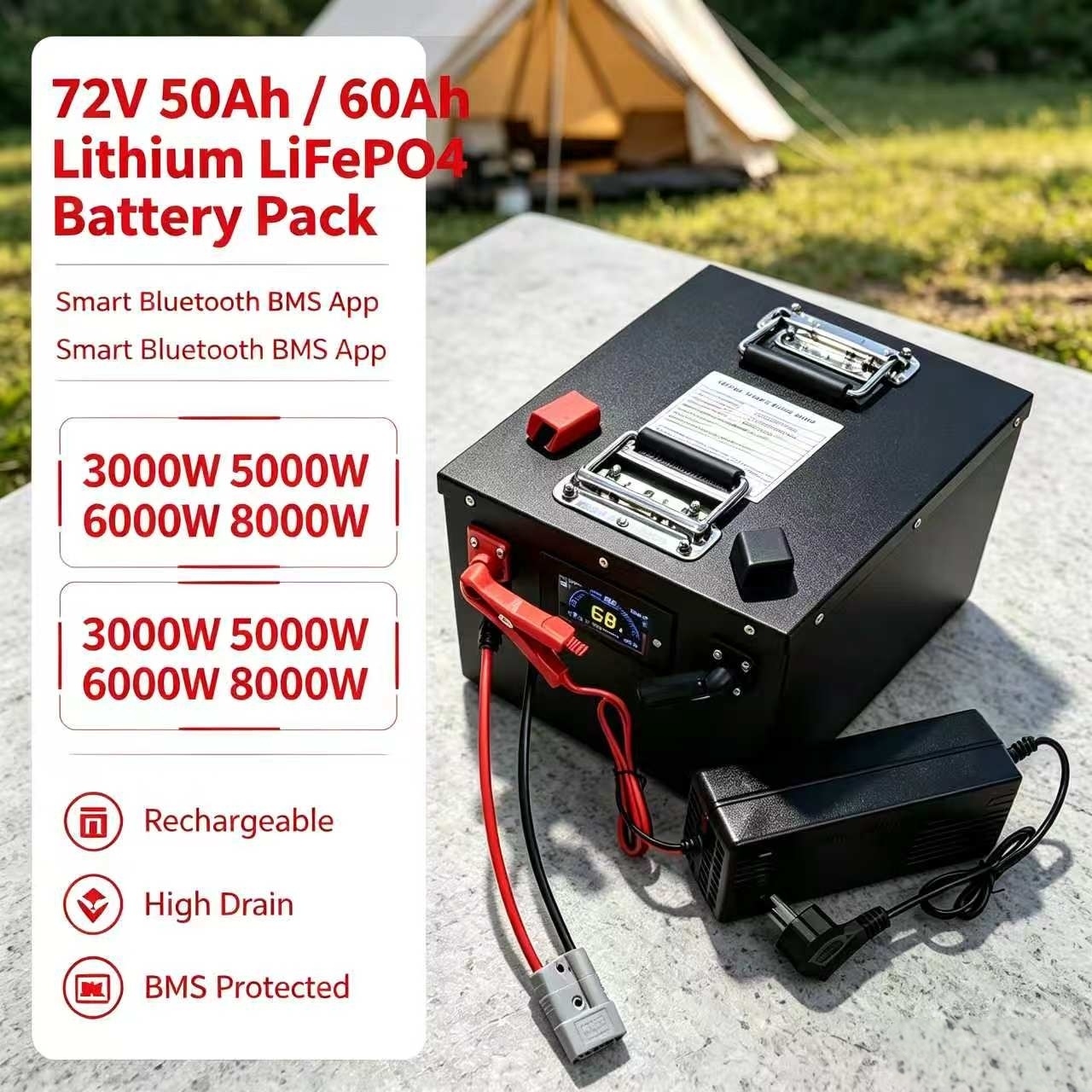 72V 60Ah Lifepo4 Battery Pack - حزمة بطارية ليثيوم قابلة لإعادة الشحن