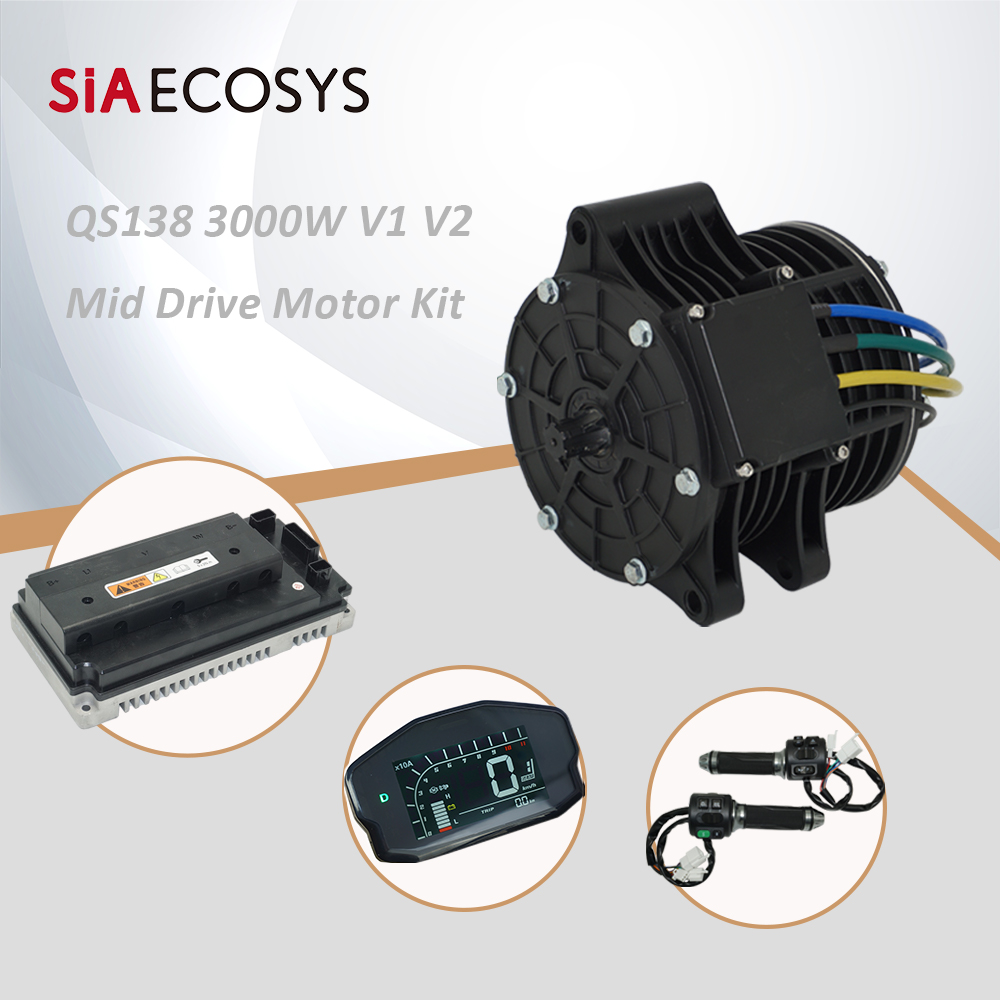 مجموعة محرك QSMOTOR QS138 بقوة - مراجعة Mid Drive Motor Kit 72V 3000W وسعره
