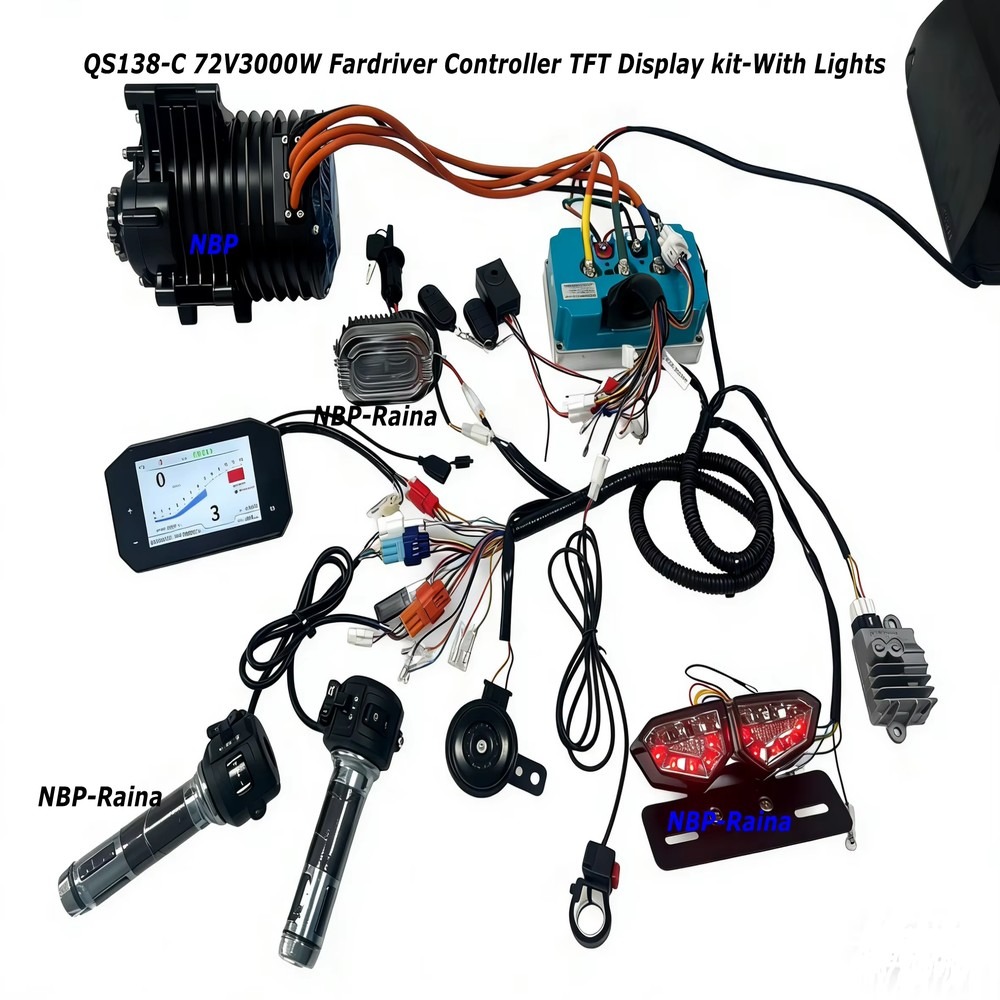 مجموعة محرك كهربائي مركزي 72 ف - مراجعة Mid Drive Motor Kit 72V 3000W وسعره